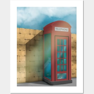 Phone booth aquarium Posters and Art